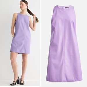 J.Crew Shift Dress Faux Leather Violet Bouquet Purple Spring Size 3X